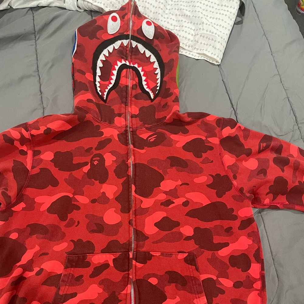 Red Bape zipup Hoodie